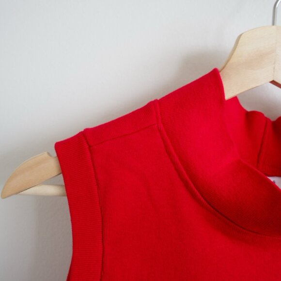 Red Turtleneck Tank Top | Sleeveless Red Summer Top - Picture 7 of 8